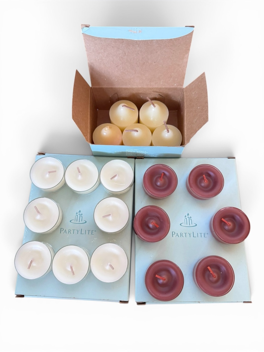 PartyLite Mixed Vanilla and Cinnamon Tea lights & Votives (19 pieces)